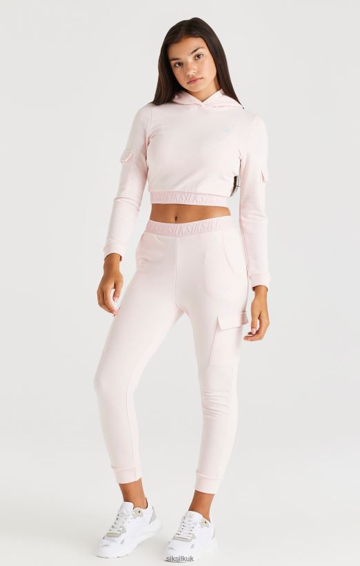 SikSilk Apparel 020XHH351 Taped Cargo Pants - Pink Girls