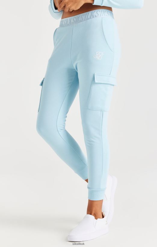 SikSilk Apparel 020XHH352 Taped Cargo Pants - Blue Girls