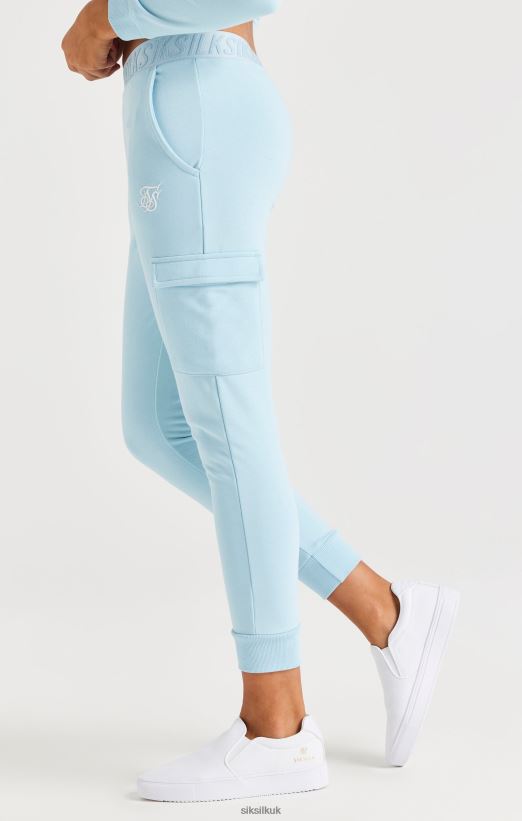 SikSilk Apparel 020XHH352 Taped Cargo Pants - Blue Girls