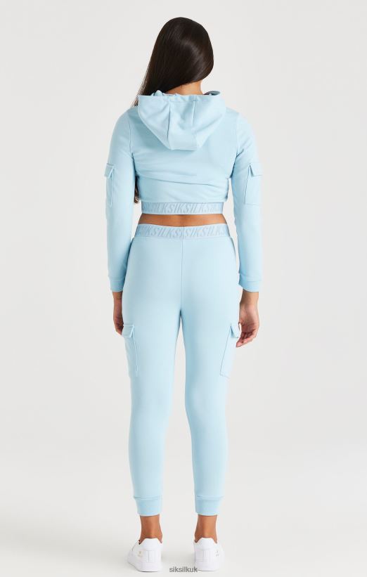 SikSilk Apparel 020XHH352 Taped Cargo Pants - Blue Girls