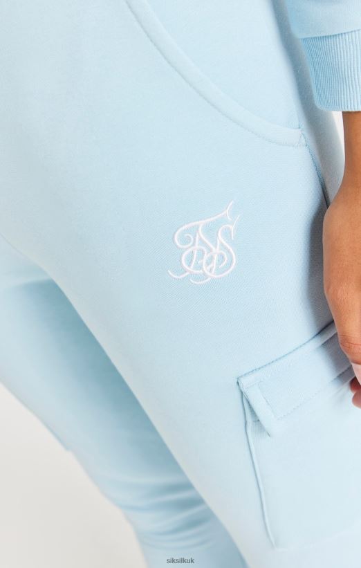 SikSilk Apparel 020XHH352 Taped Cargo Pants - Blue Girls