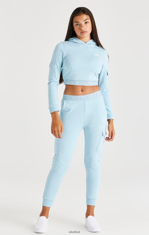 SikSilk Apparel 020XHH328 Taped Cargo Overhead Hood - Blue Girls