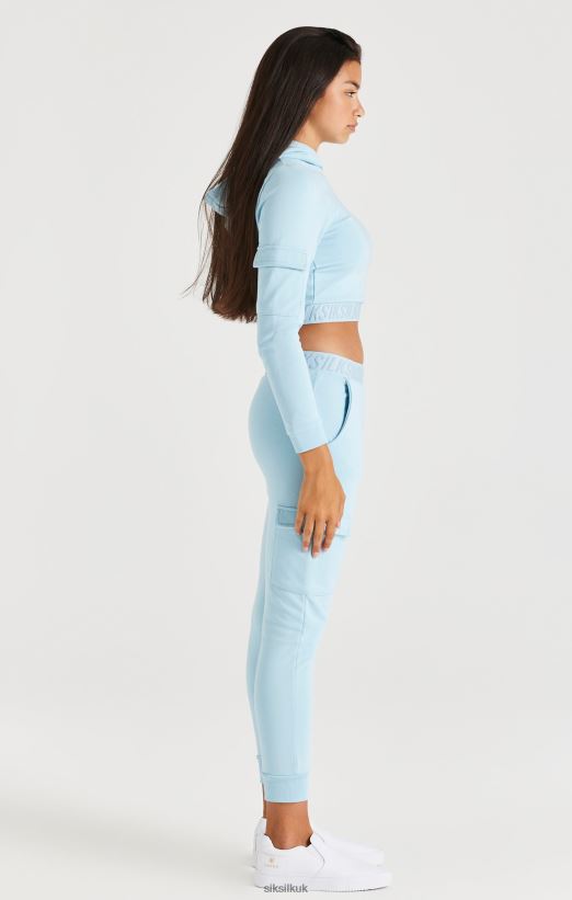 SikSilk Apparel 020XHH328 Taped Cargo Overhead Hood - Blue Girls
