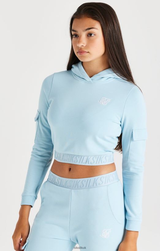 SikSilk Apparel 020XHH328 Taped Cargo Overhead Hood - Blue Girls