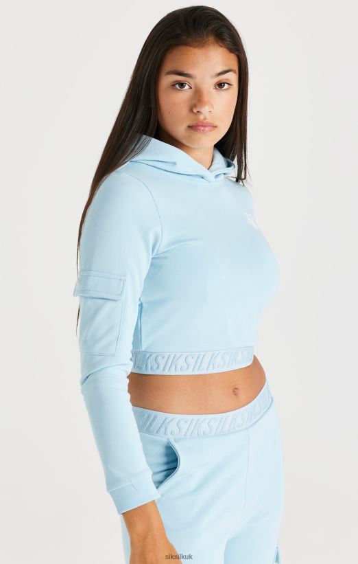 SikSilk Apparel 020XHH328 Taped Cargo Overhead Hood - Blue Girls