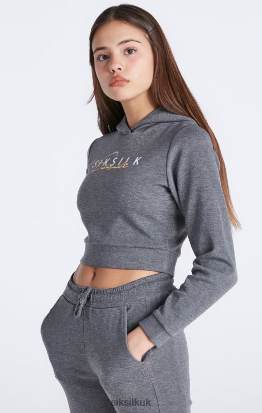 SikSilk Apparel 020XHH329 Grey Marl Signature Track Top Girls