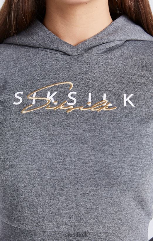 SikSilk Apparel 020XHH329 Grey Marl Signature Track Top Girls
