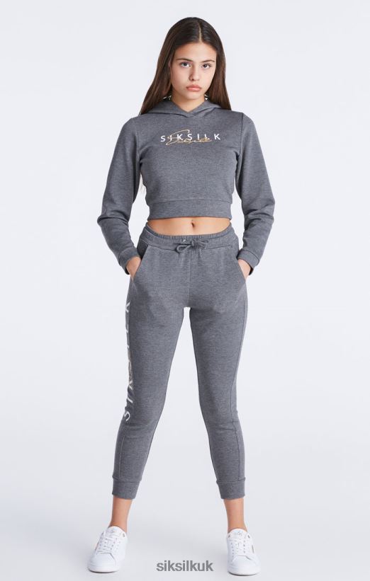 SikSilk Apparel 020XHH329 Grey Marl Signature Track Top Girls