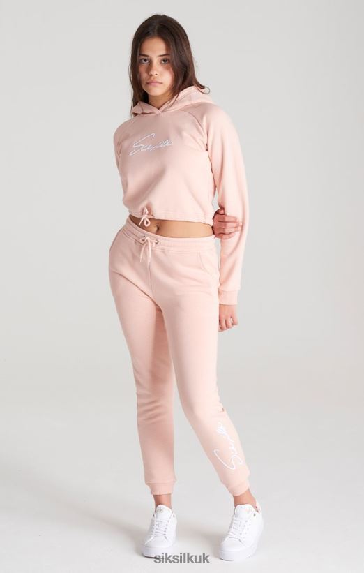 SikSilk Apparel 020XHH333 Pink Signature Cropped Hoodie Girls