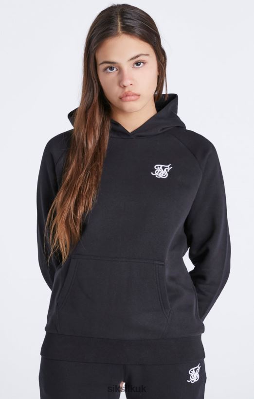 SikSilk Apparel 020XHH335 Black Essentials Overhead Hoodie Girls