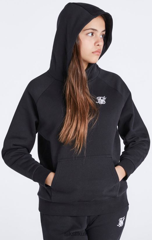 SikSilk Apparel 020XHH335 Black Essentials Overhead Hoodie Girls
