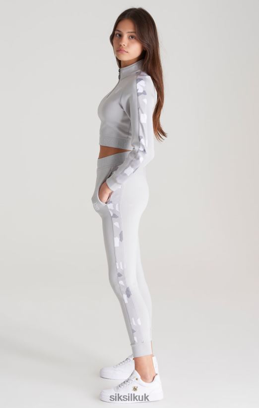 SikSilk Apparel 020XHH338 Grey Camo Panelled Track Top Girls