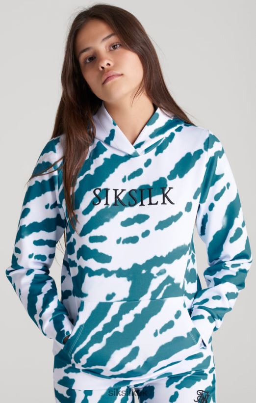 SikSilk Apparel 020XHH339 White Tie Dye Hoodie Girls