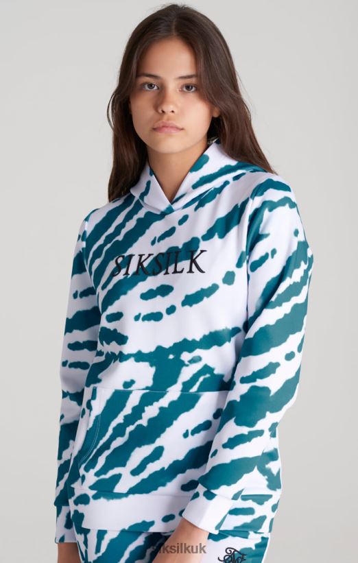 SikSilk Apparel 020XHH339 White Tie Dye Hoodie Girls