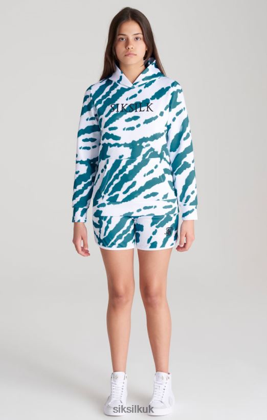 SikSilk Apparel 020XHH339 White Tie Dye Hoodie Girls