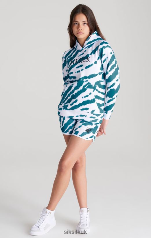 SikSilk Apparel 020XHH339 White Tie Dye Hoodie Girls