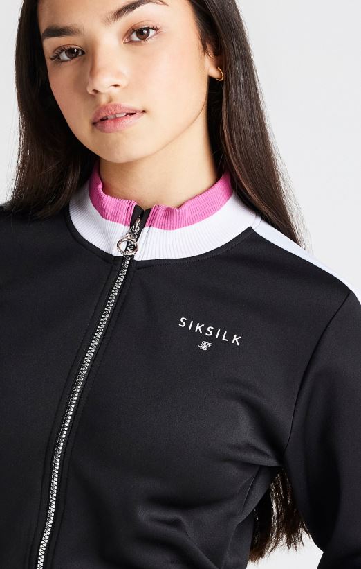 SikSilk Apparel 020XHH341 Black Retro Jacket Girls