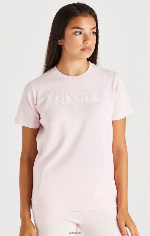 SikSilk Apparel 020XHH317 Branded Tee - Pink Girls