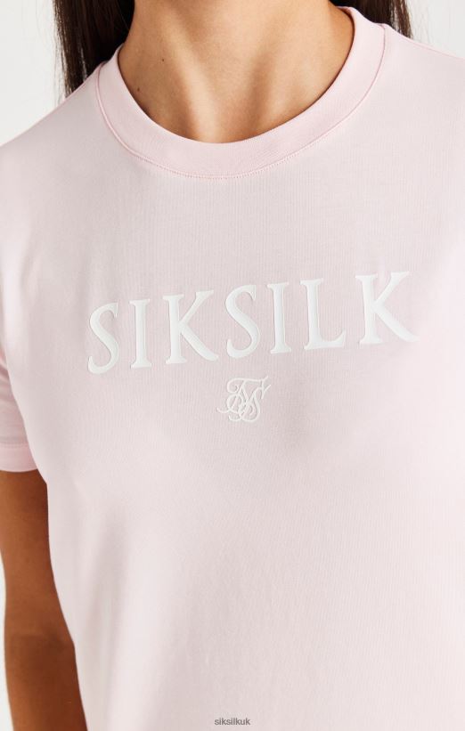 SikSilk Apparel 020XHH317 Branded Tee - Pink Girls