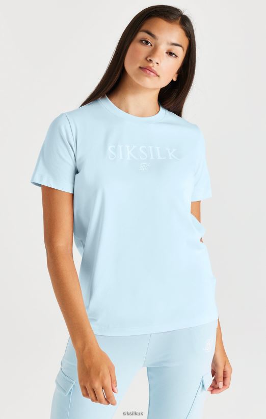 SikSilk Apparel 020XHH319 Branded Tee - Blue Girls
