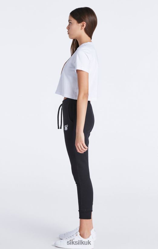 SikSilk Apparel 020XHH321 White Essentials Cropped T-Shirt Girls