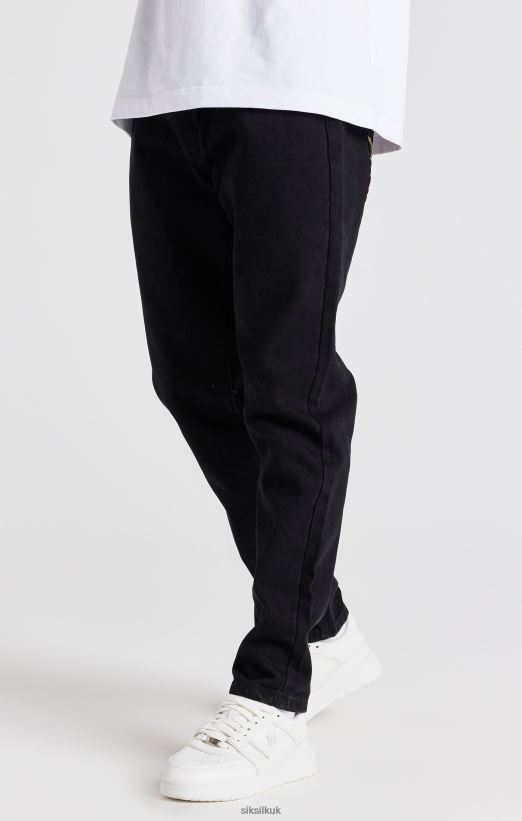 SikSilk Apparel 020XHH542 Black Rose Straight Cut Denim Men