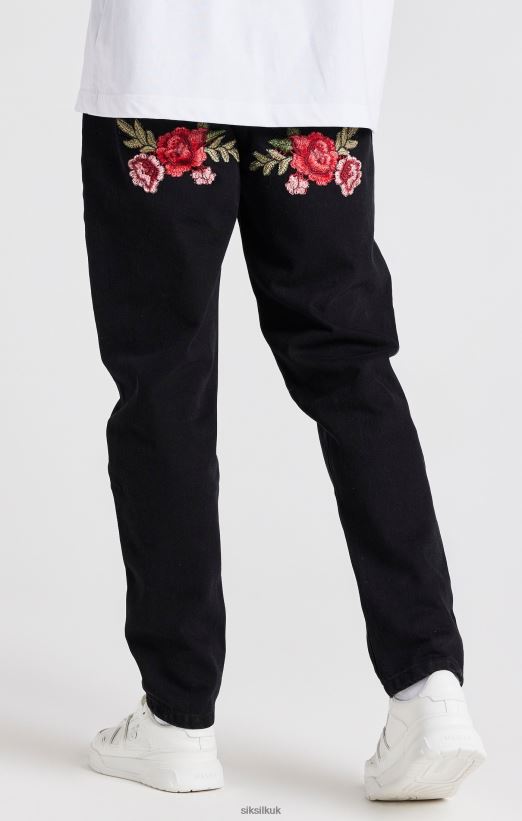 SikSilk Apparel 020XHH542 Black Rose Straight Cut Denim Men