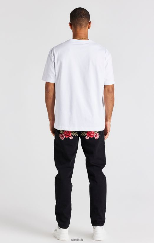 SikSilk Apparel 020XHH542 Black Rose Straight Cut Denim Men