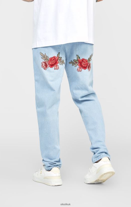 SikSilk Apparel 020XHH543 Blue Rose Straight Cut Denim Men