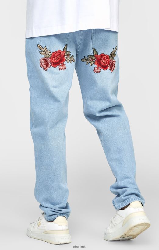 SikSilk Apparel 020XHH543 Blue Rose Straight Cut Denim Men