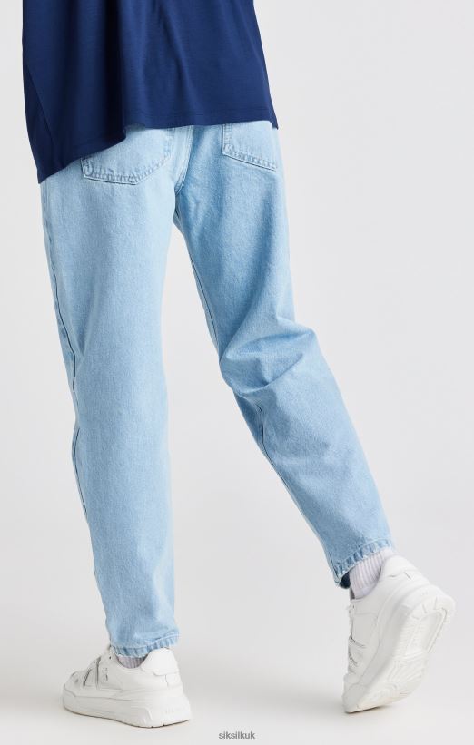 SikSilk Apparel 020XHH544 Light Blue Basic Carrot Jean Men