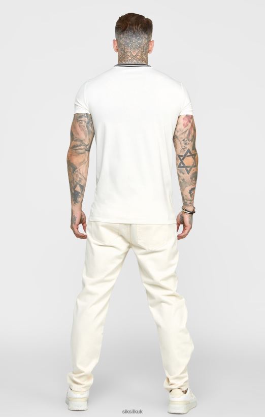 SikSilk Apparel 020XHH545 Ecru Relaxed Fit Denim Jean Men