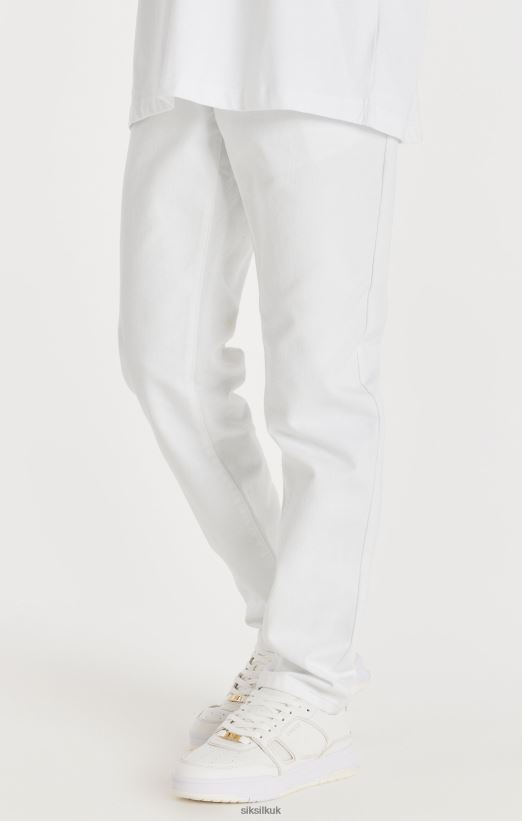 SikSilk Apparel 020XHH547 White Straight Cut Denim Men