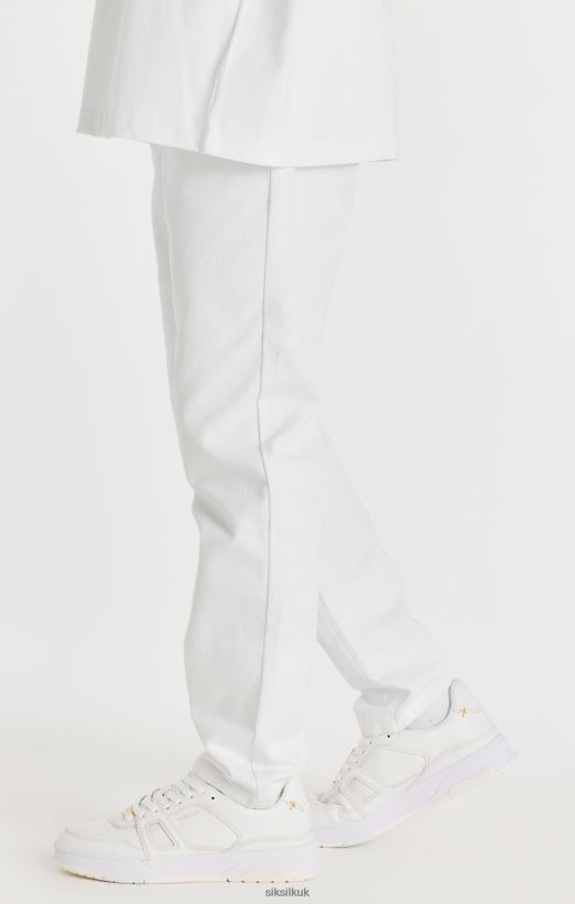 SikSilk Apparel 020XHH547 White Straight Cut Denim Men