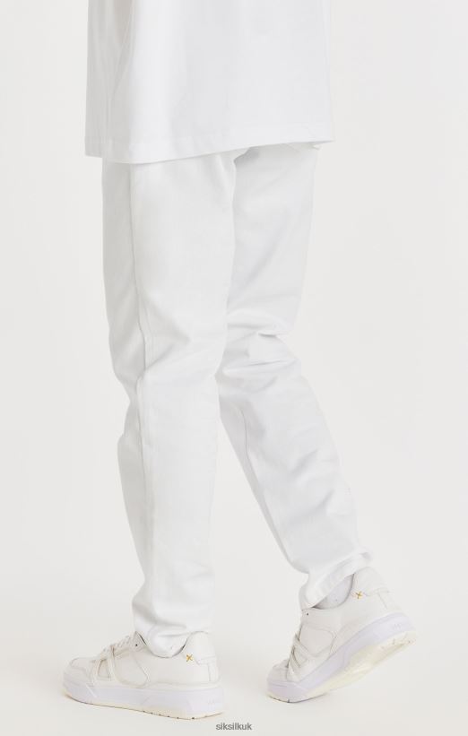 SikSilk Apparel 020XHH547 White Straight Cut Denim Men
