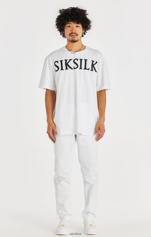 SikSilk Apparel 020XHH547 White Straight Cut Denim Men