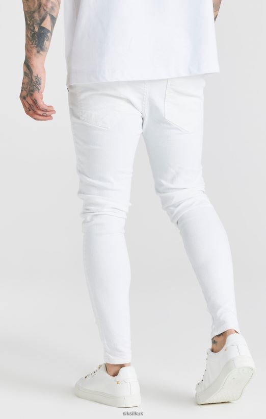 SikSilk Apparel 020XHH553 White Essential Distressed Skinny Jean Men