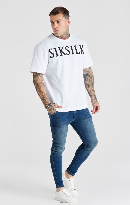 SikSilk Apparel 020XHH556 Blue Washed Essential Skinny Jean Men