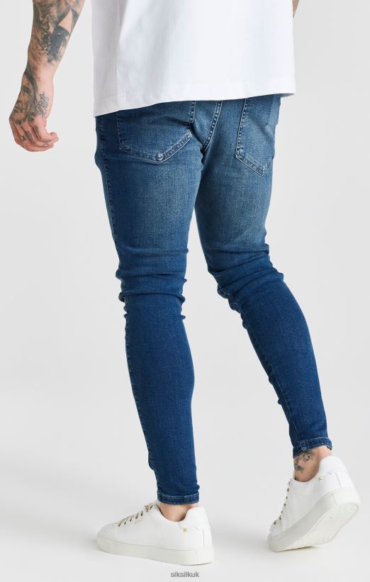 SikSilk Apparel 020XHH556 Blue Washed Essential Skinny Jean Men