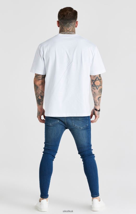 SikSilk Apparel 020XHH556 Blue Washed Essential Skinny Jean Men