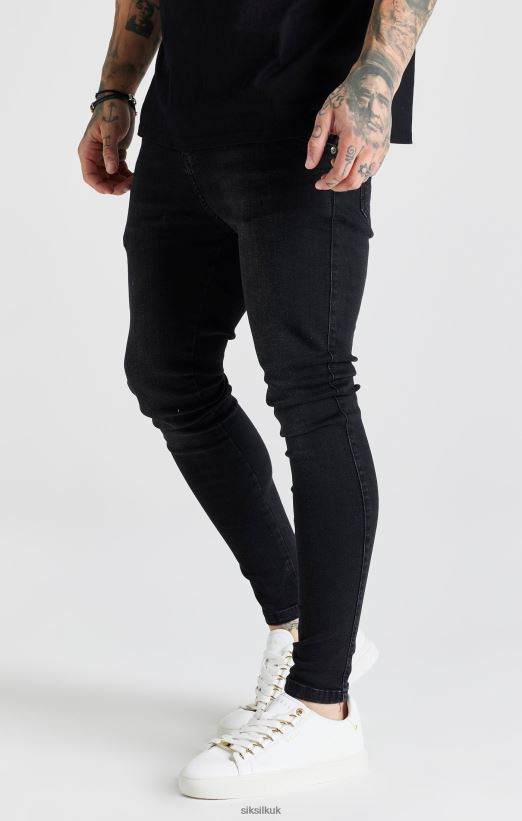 SikSilk Apparel 020XHH557 Black Washed Essential Skinny Jean Men