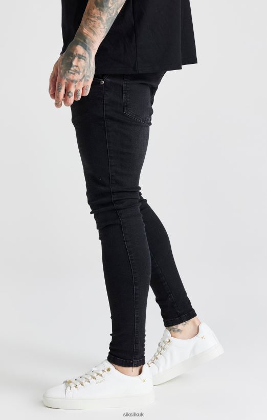 SikSilk Apparel 020XHH557 Black Washed Essential Skinny Jean Men