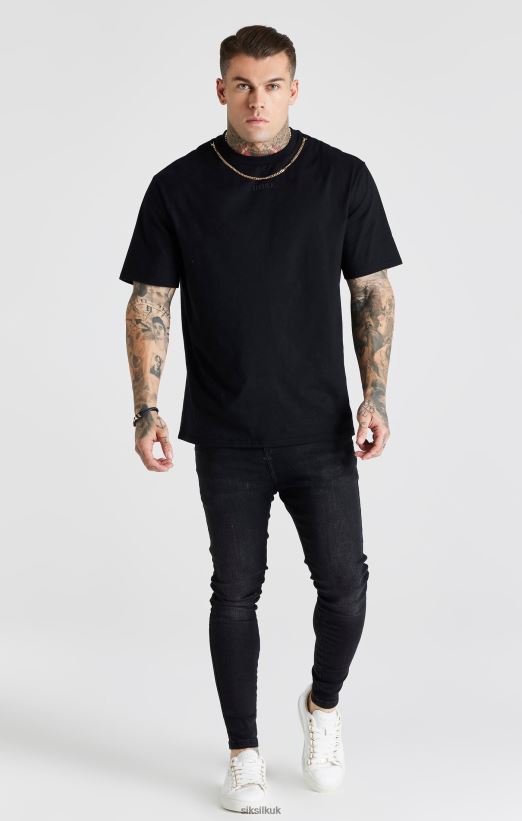 SikSilk Apparel 020XHH557 Black Washed Essential Skinny Jean Men
