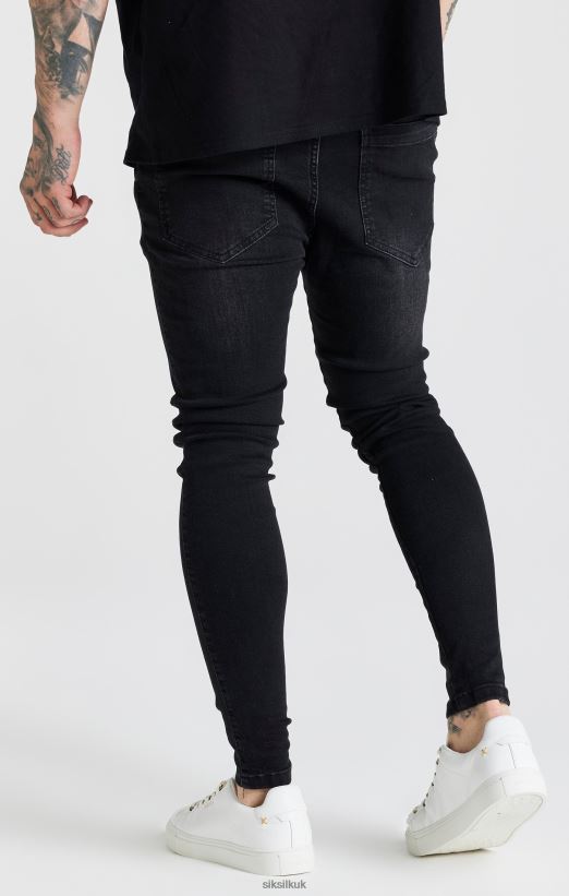 SikSilk Apparel 020XHH557 Black Washed Essential Skinny Jean Men