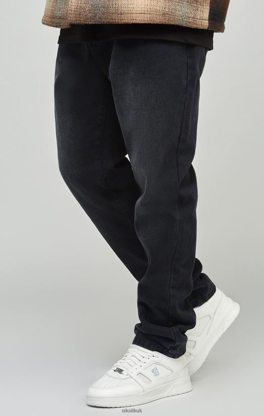 SikSilk Apparel 020XHH560 Black Straight Cut Denim Jeans Men