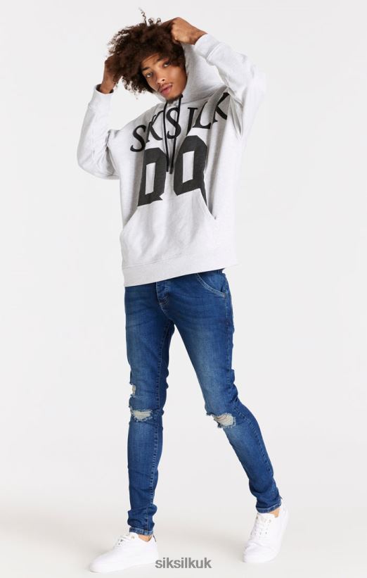 SikSilk Apparel 020XHH563 Blue Distressed Slim Fit Jean Men
