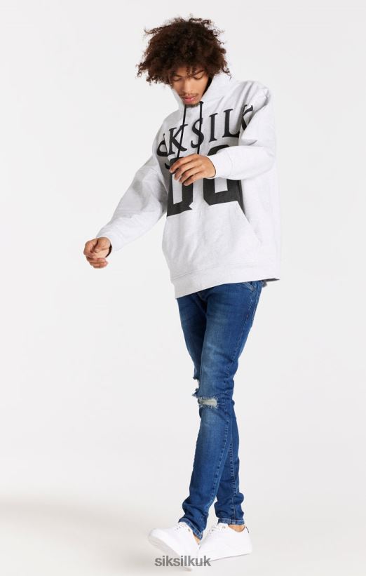 SikSilk Apparel 020XHH563 Blue Distressed Slim Fit Jean Men