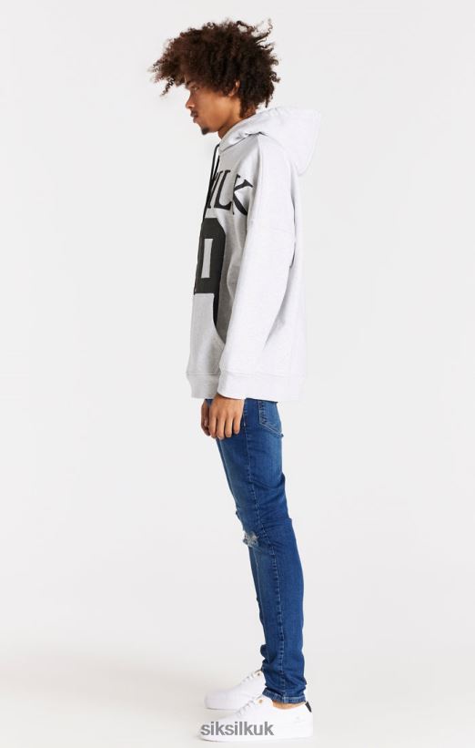 SikSilk Apparel 020XHH563 Blue Distressed Slim Fit Jean Men