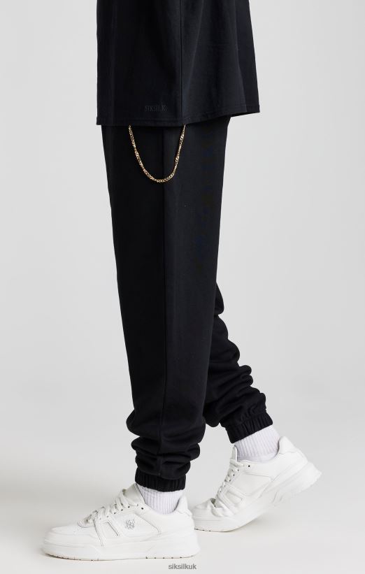 SikSilk Apparel 020XHH533 Black Chain Jogger Men