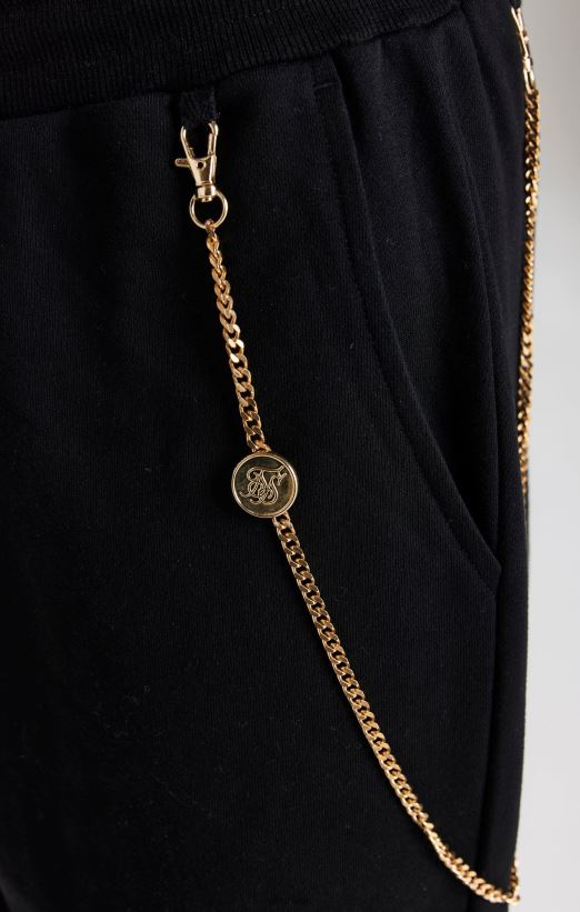 SikSilk Apparel 020XHH533 Black Chain Jogger Men